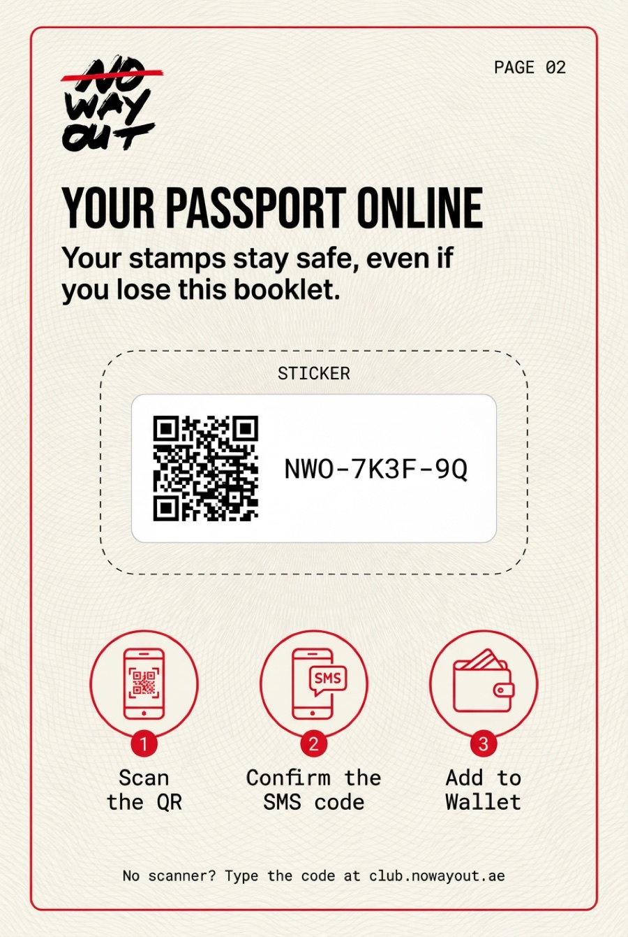 Page 2: Your passport online with the QR sticker